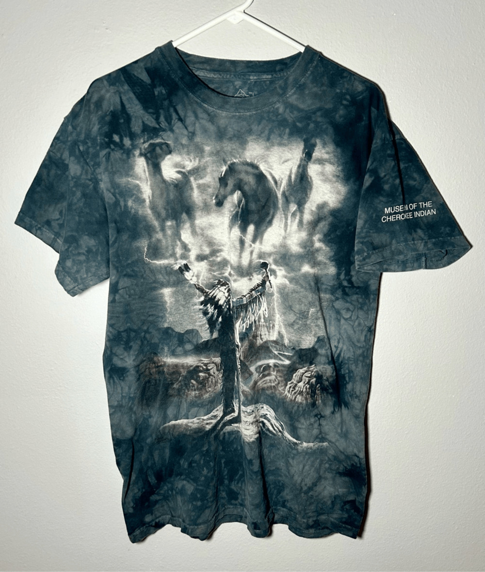 The Mountain Gray & Blue Native American Horse Summoning Storm Cherokee Museum L